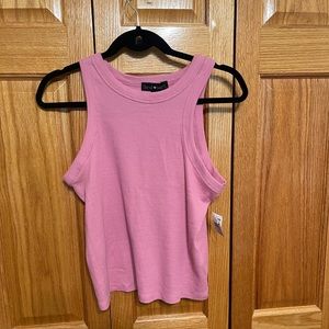 Derek Hart pink cropped tank. Size XL. Scoop neck. Ribbed fabric. NWT